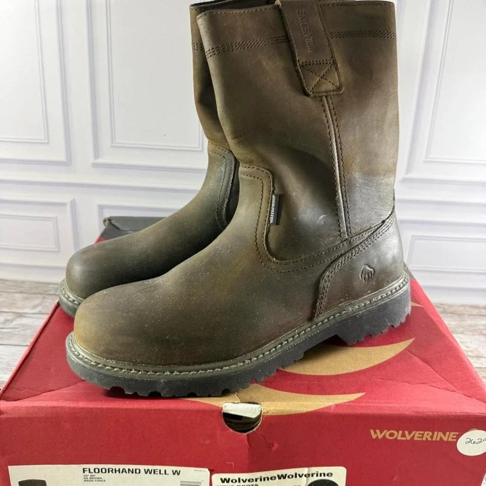Wolverine Floorhand Well W Waterproof Leather Work Boots Size US 9.5 Extra Wide